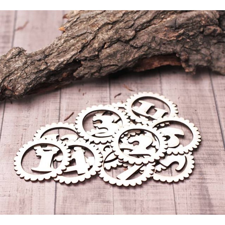 Чіпборд набір Цифри в колі 12 місяців 12шт 40 * 40мм vl1142 Valeo