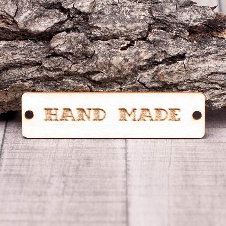 Чипборд Бирка Hand made 60*15мм vl1380  Valeo