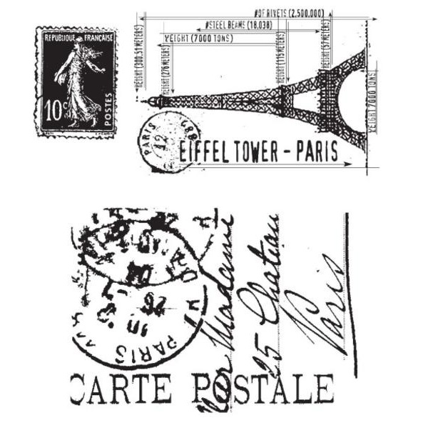 Набор резиновых штампов I See Paris, Tim Holtz