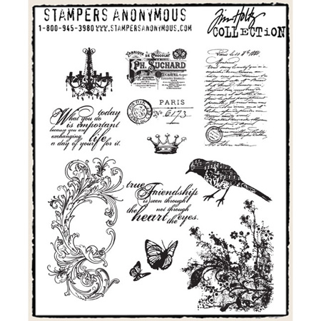Набор резиновых штампов Shabby French, Tim Holtz