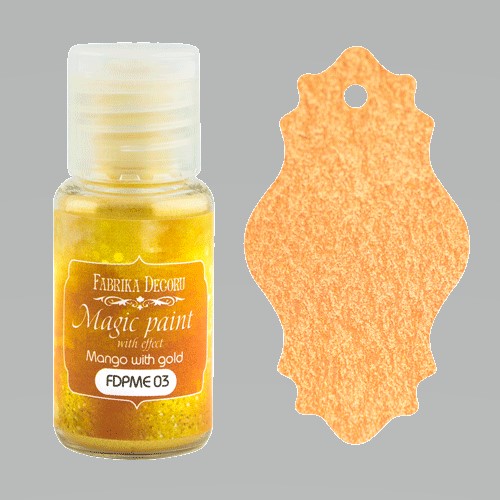 Суха фарба Magic paint with effect колір Манго з золотом, 15мл Фабрика Деко
