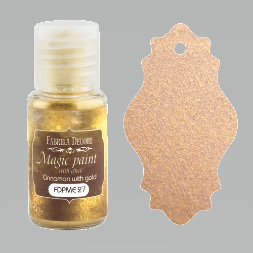 Суха фарба Magic paint with effect колір Кориця з золотом, 15мл Фабрика Декору