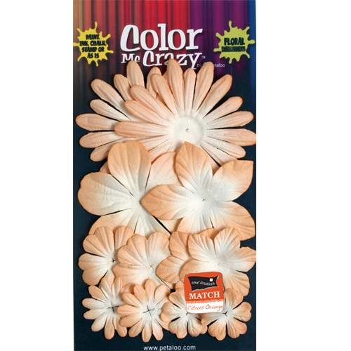Набор бумажных цветов Flower Layers - Mango 12 шт от Petaloo