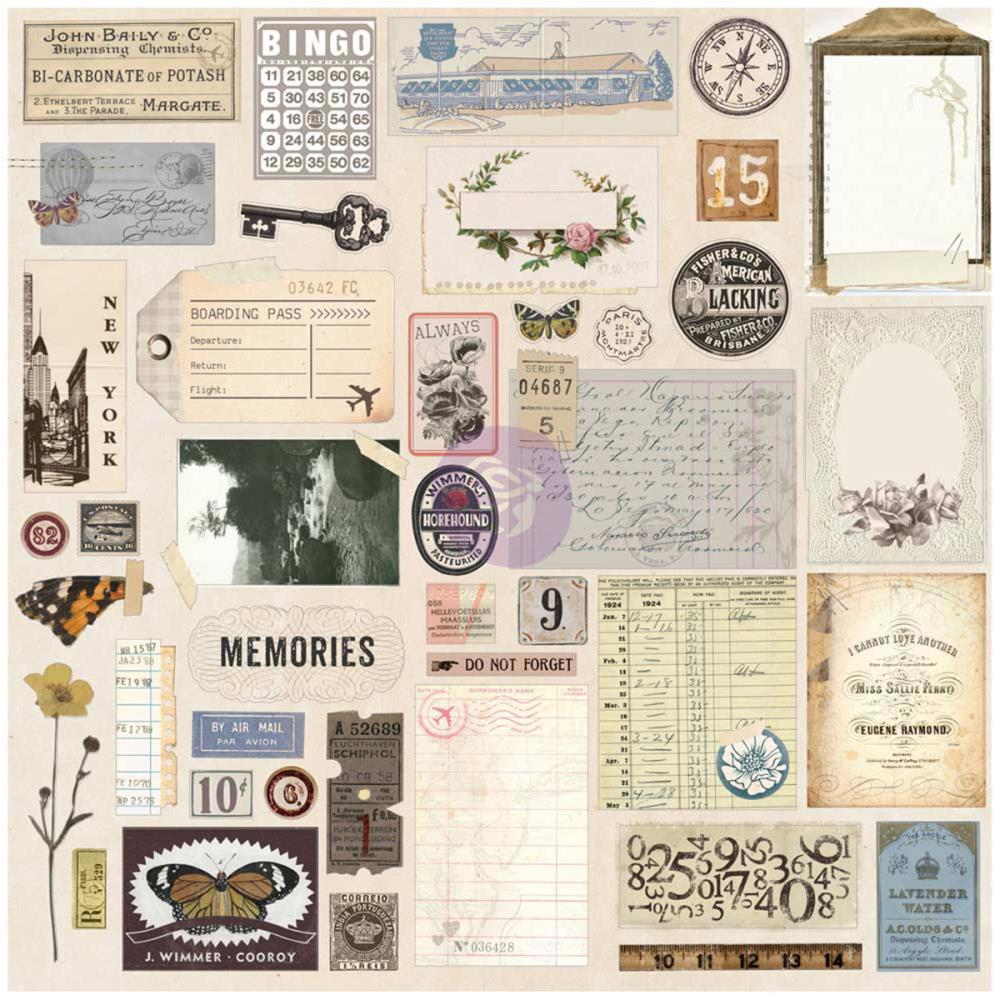 Набір ефемери для органайзерів Traveler's Journal Ephemera & Stickers Vintage Prima