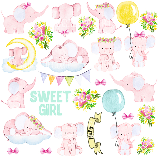 Лист с картинками для вырезания "Little elephant", 30*30 см, Фабрика Декора