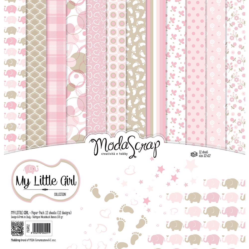 Набор бумаги для скрапбукинга My Little Girl 30х30 12 листов ModaScrap