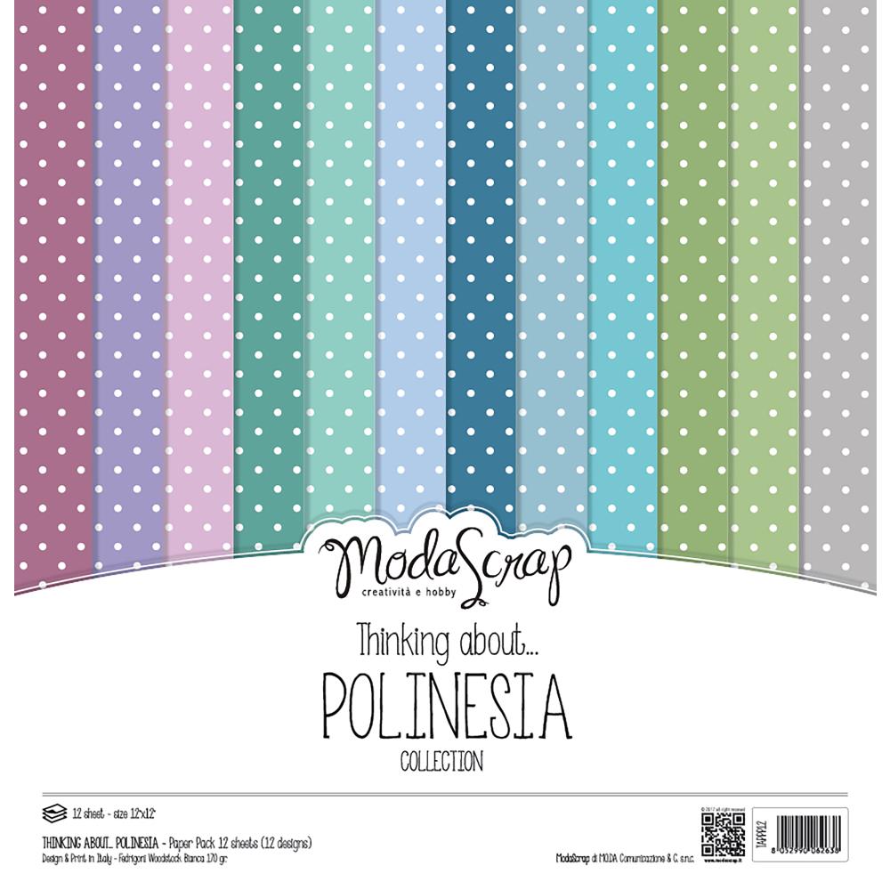Набор бумаги для скрапбукинга Thinking About Polinesia 30х30 12 листов ModaScrap
