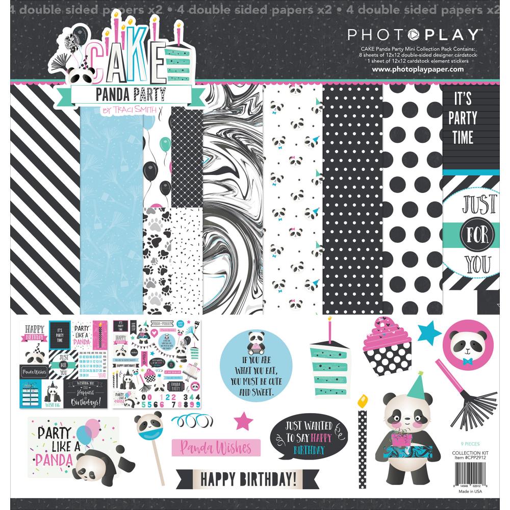 Набір скраппаперу Cake Party Panda 8 двустор листів + ​​наклейки PhotoPlay