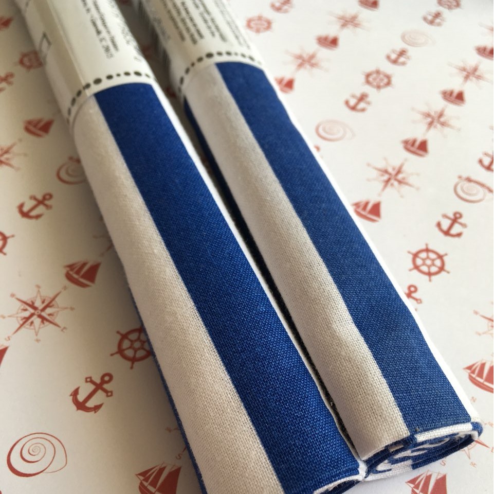 Ткань для рукоделия в полоску бело-синий , размер 45*52 см от Fabric Editions