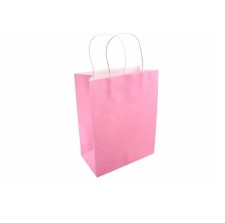 Пакет подарунковий з ручкою, колір рожевий 21х15х8 см, 1 шт
