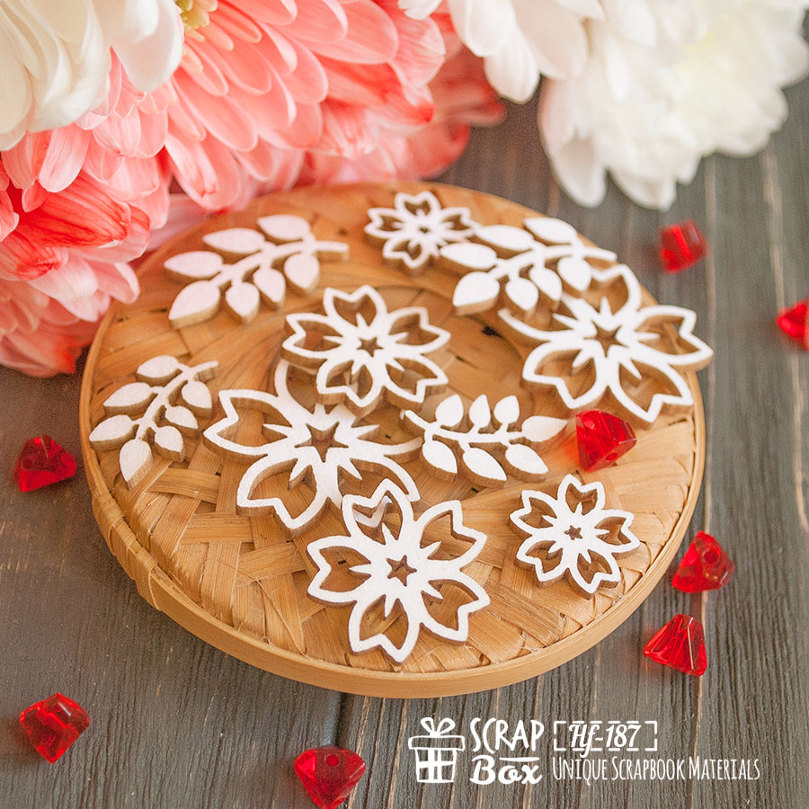 Чіпборд Набір волошок з гілочками Hf-187 Scrapbox