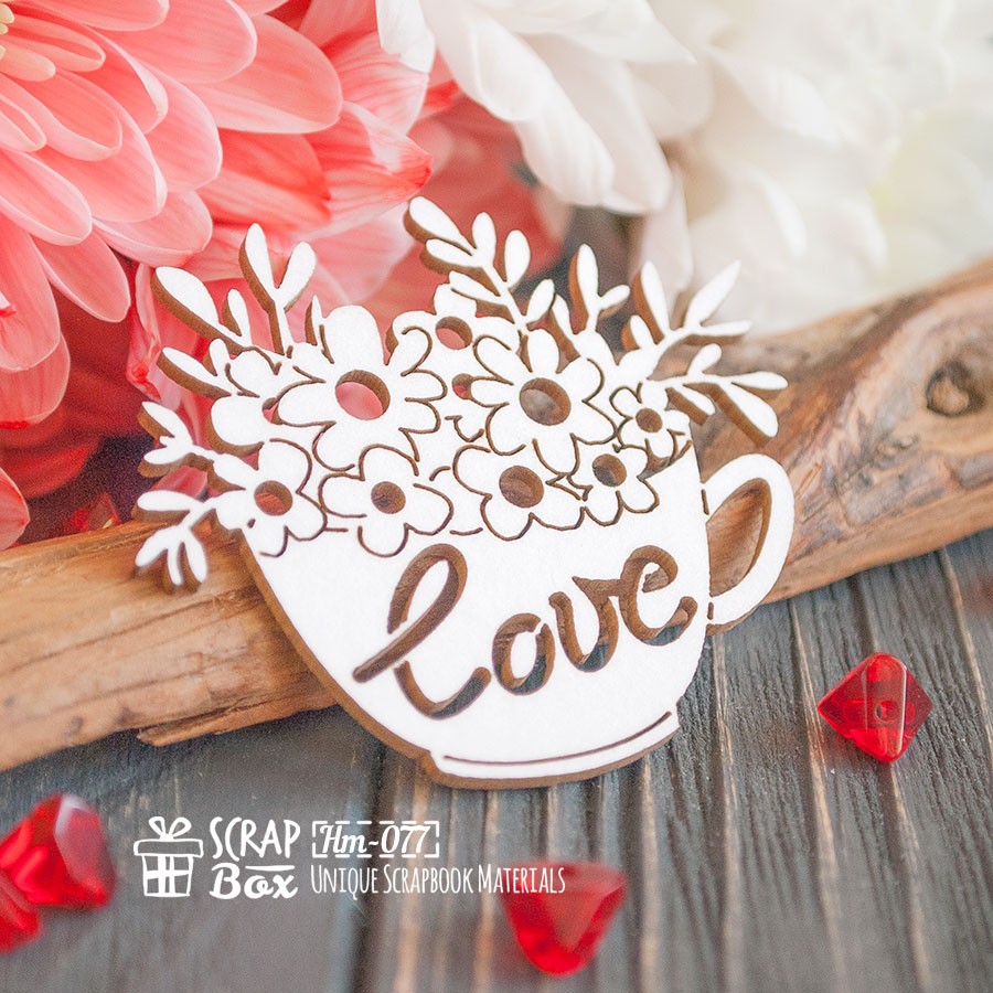 Чіпборд Чашка з квітами Love Hm-077 Scrapbox