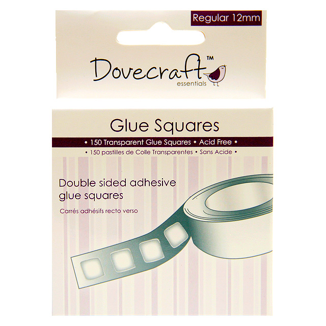 Прозрачные клеевые квадратики Dovecraft Glue Squares 12х12 мм, 150 шт.