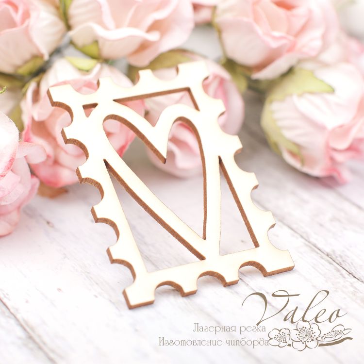 Чіпборд Марка сердечко 30 * 42мм 2034 Valeo