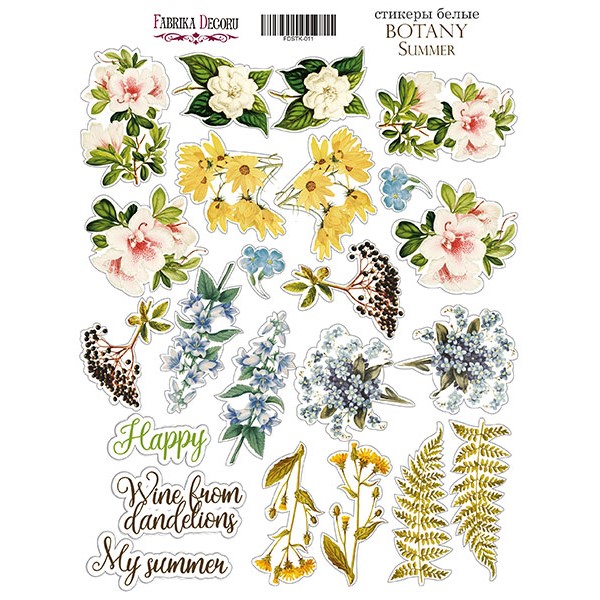Набір наклейок (стікерів) 011, Botany summer Фабрика Декору
