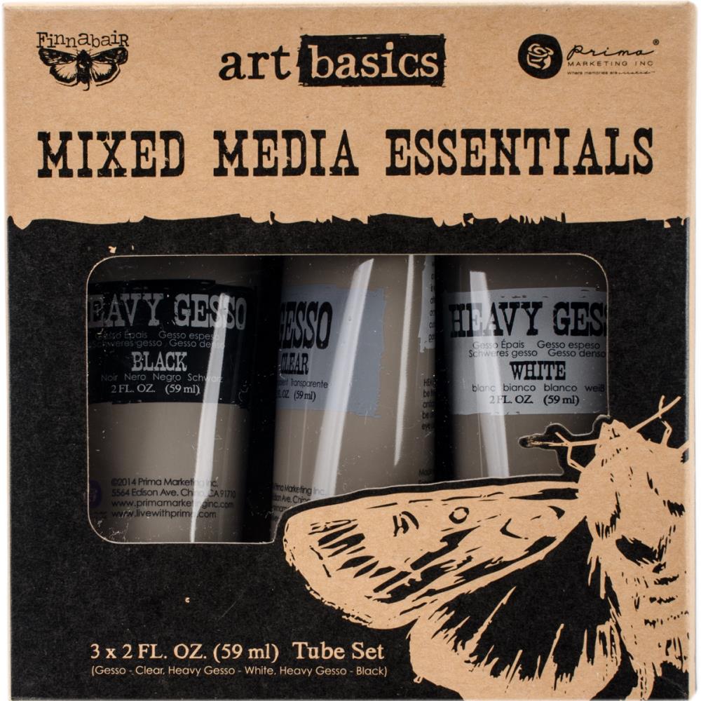 Набор для микс-медиа Finnabair Art Basics Mixed Media Essentials 3 шт по 60 мл Prima