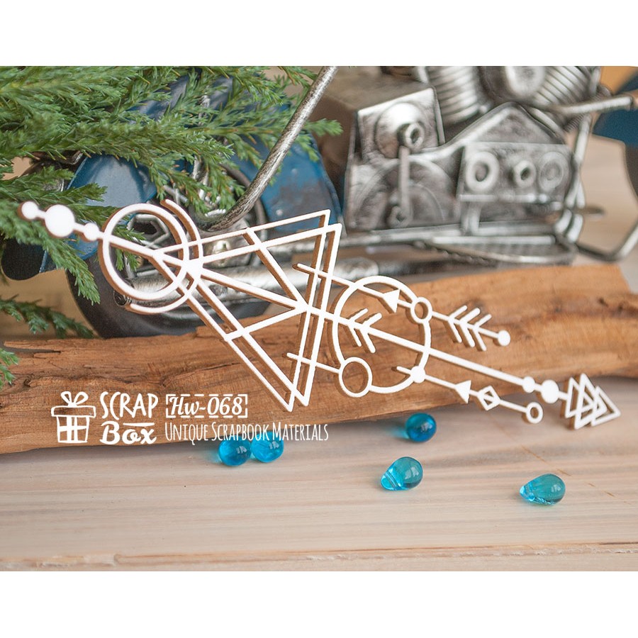 Чіпборд геометричний бордюр трикутник зі стрілками №2 Hw-068 Scrapbox