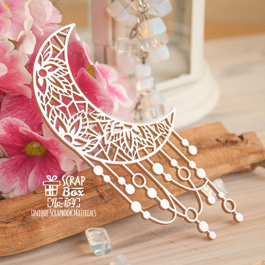 Чіпборд Місяць з намистинами Ho-154 Scrapbox