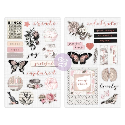 Набор Chipboard Stickers Amelia Rose, 39 шт Prima