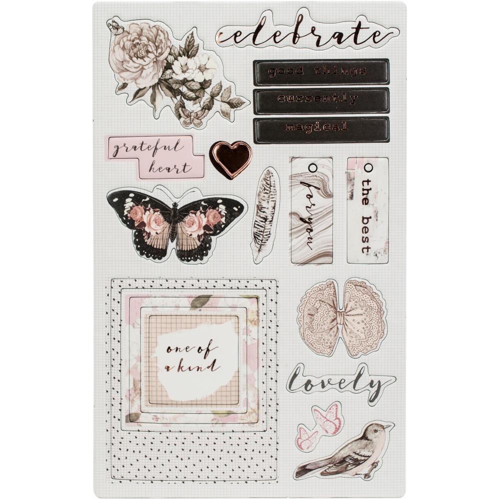 Набор Chipboard Stickers Amelia Rose, 39 шт Prima