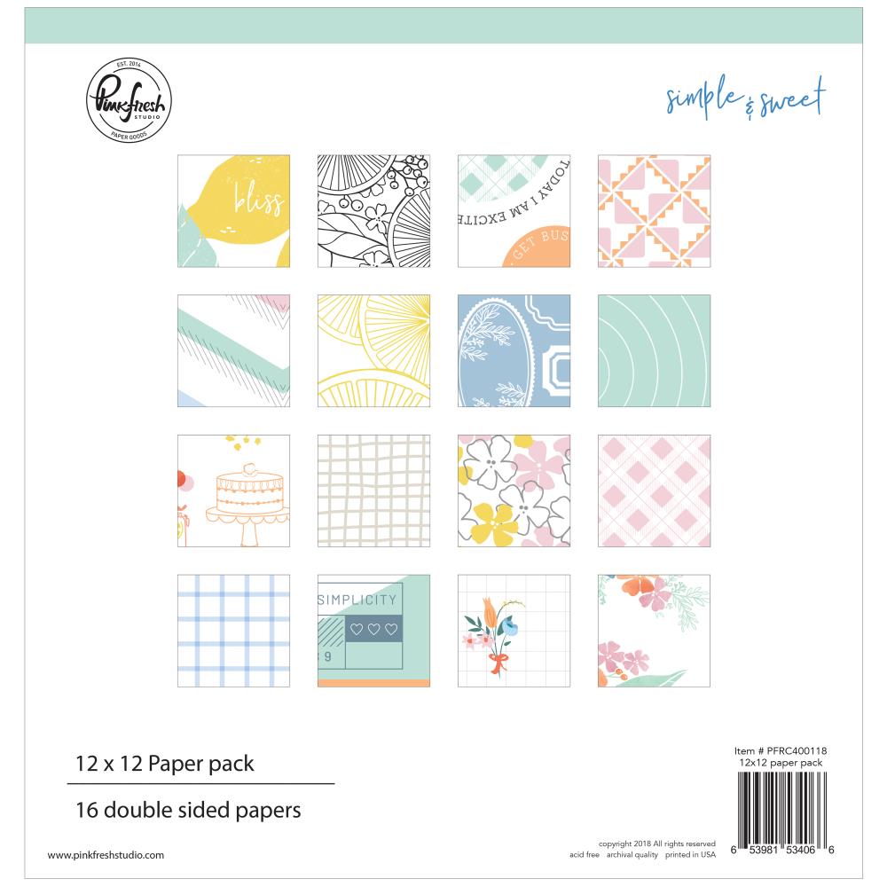 Набор скрапбумаги Simple & Sweet 30х30 см. 8 л. Pinkfresh Studio