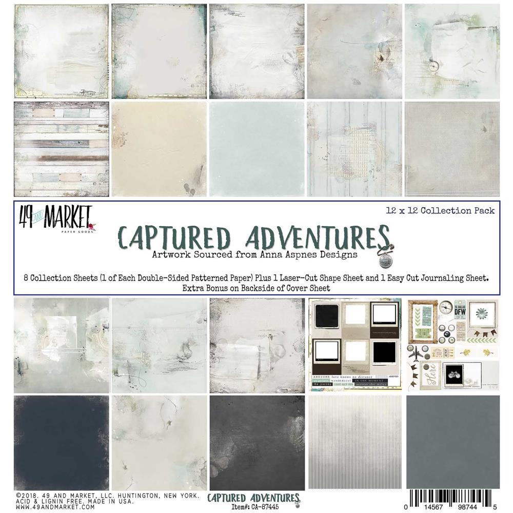 Набор скрапбумаги 30х30 см Captured Adventure 9 л. + 1 л. 49 and Market