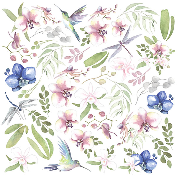 Лист с картинками для вырезания Tender orchid Фабрика Декору