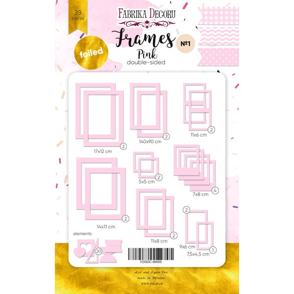 Набор рамок с фольгированием №1 "Pink" 39шт Фабрика Декору