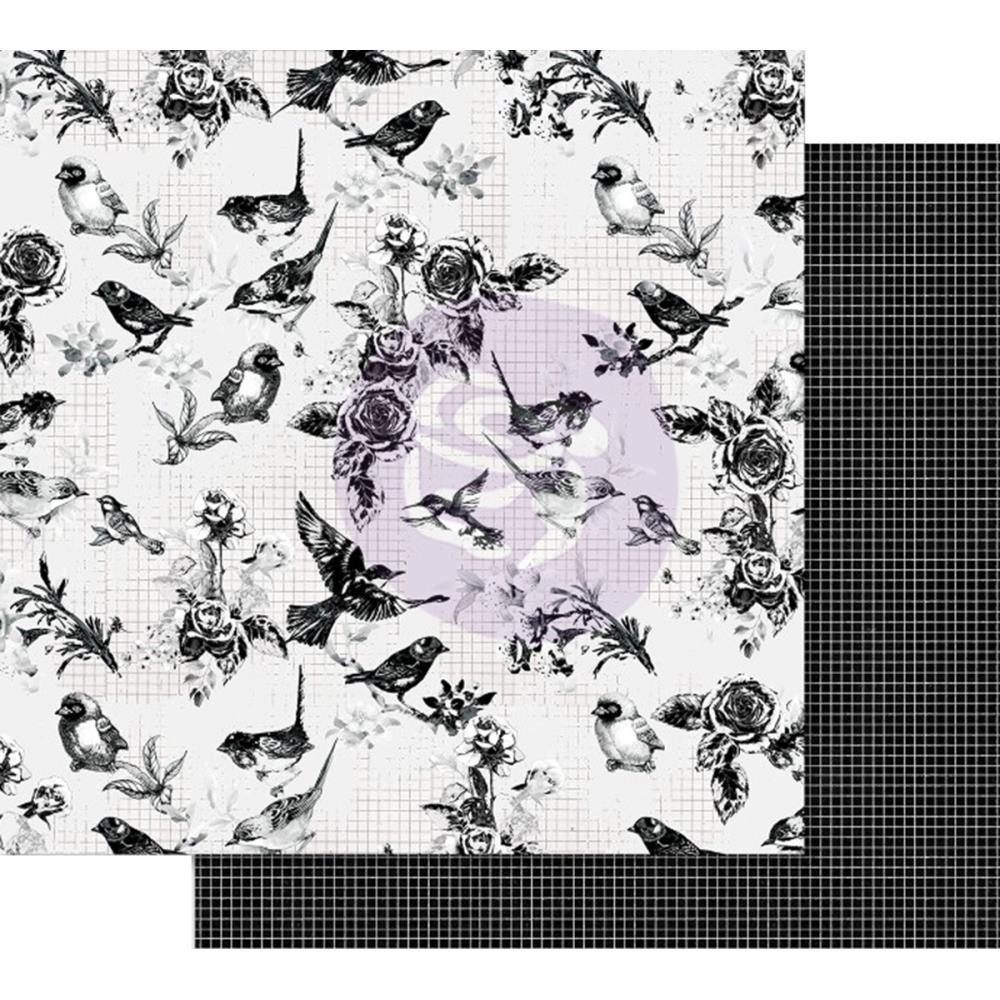 Скраппапір 30х30 см Pretty Birds - Flirty Fleur з фольги. 30х30 Prima