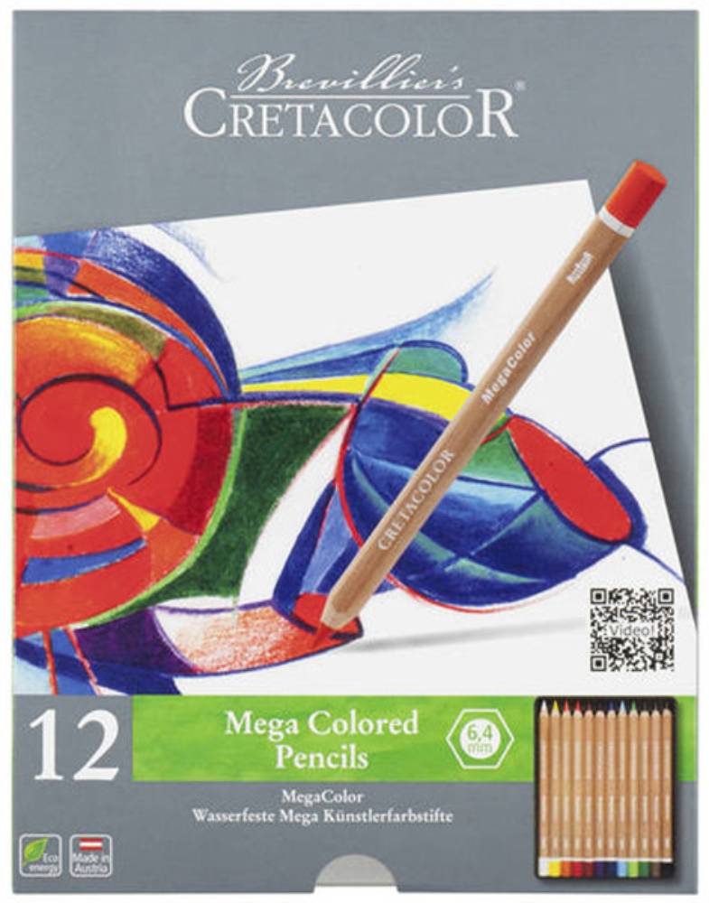Набор цветных карандашей, Megacolor, 12 шт, металлическая коробка, Cretacolor