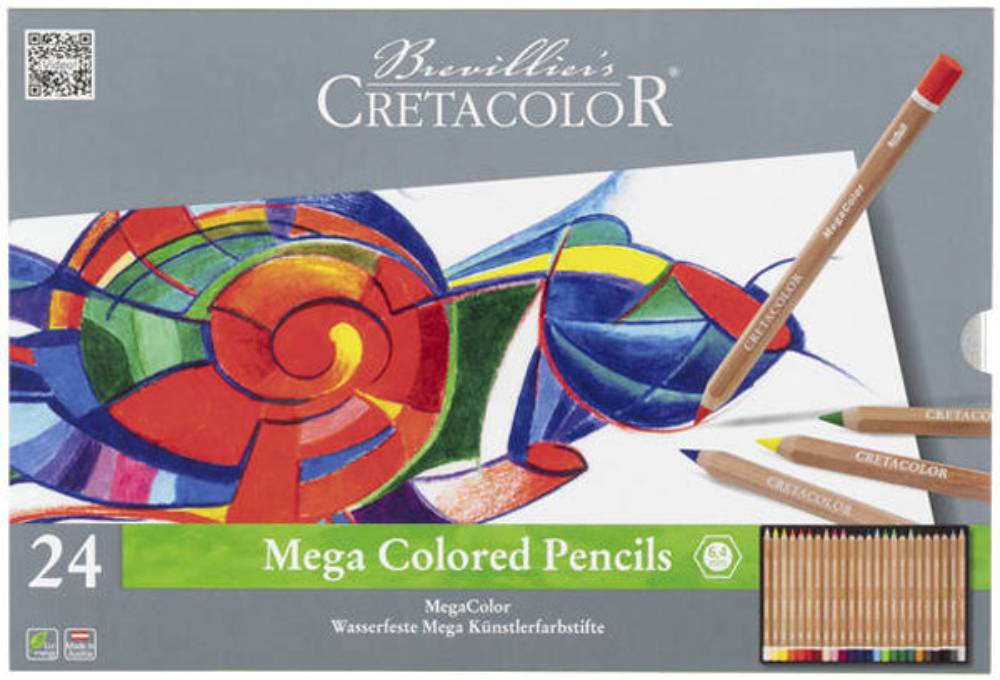 Набір кольорових олівців, Megacolor, 24 шт, металева коробка, Cretacolor