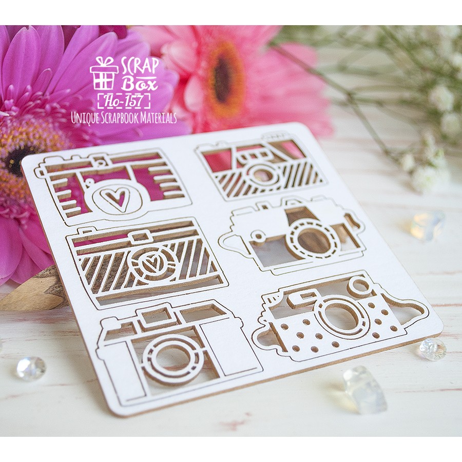Чипборд фотоаппараты 6шт Ho-157 Scrapbox