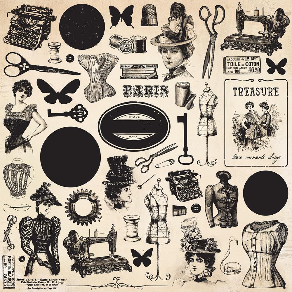 Скрапбумага лаковая Treasures - Mademoiselle, Kaisercraft