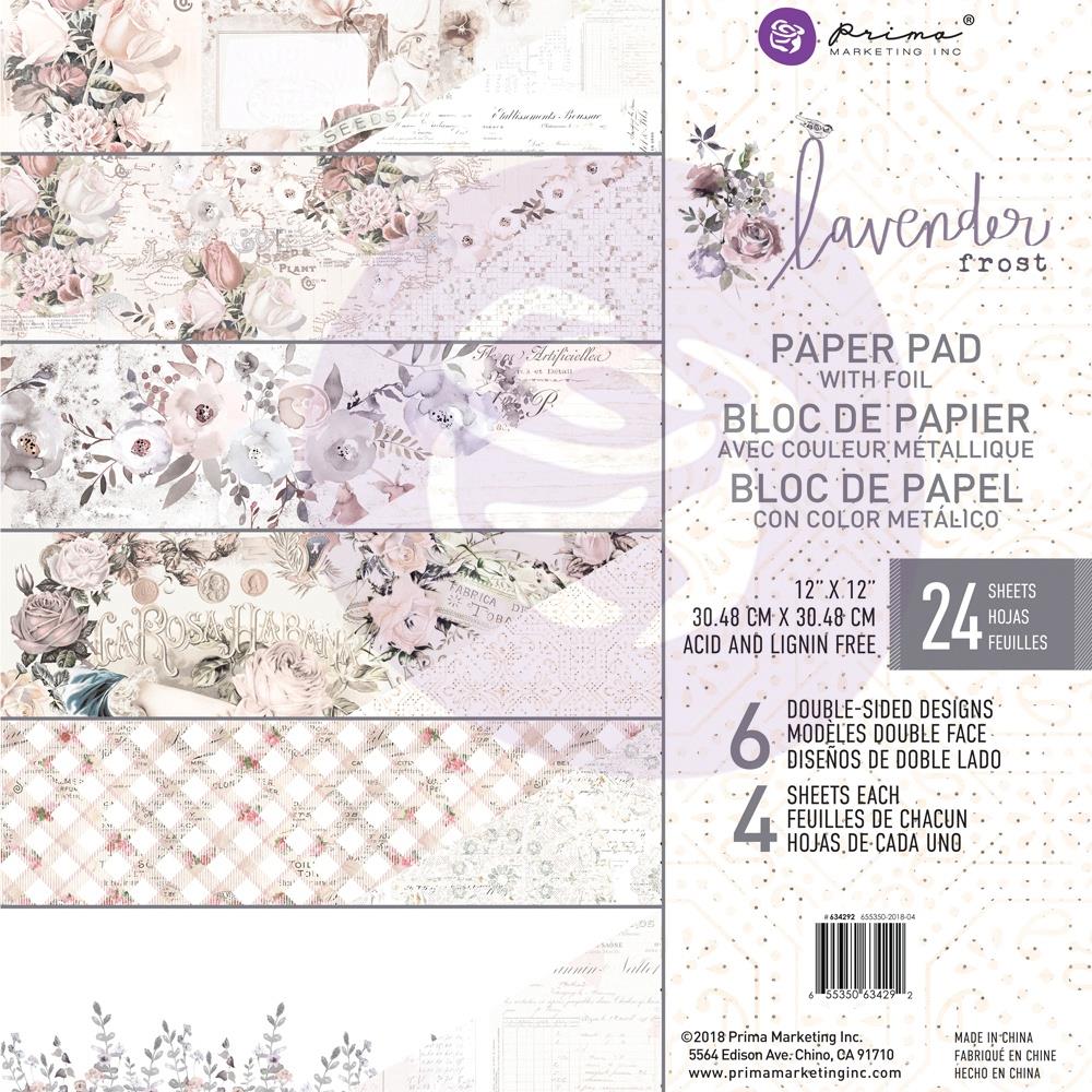Набір скраппаперу Lavender Frost 6 листів, 30х30, Prima
