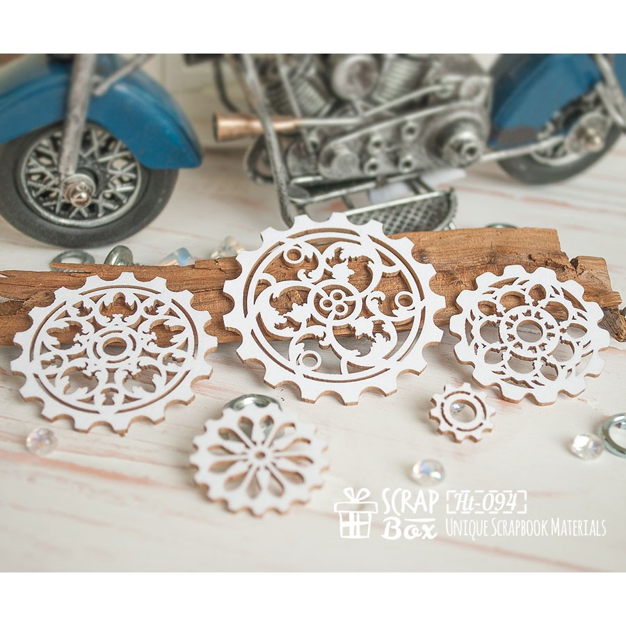 Чіпборд набір шестерень №1, 90 x 97 мм Ht-094, Scrapbox