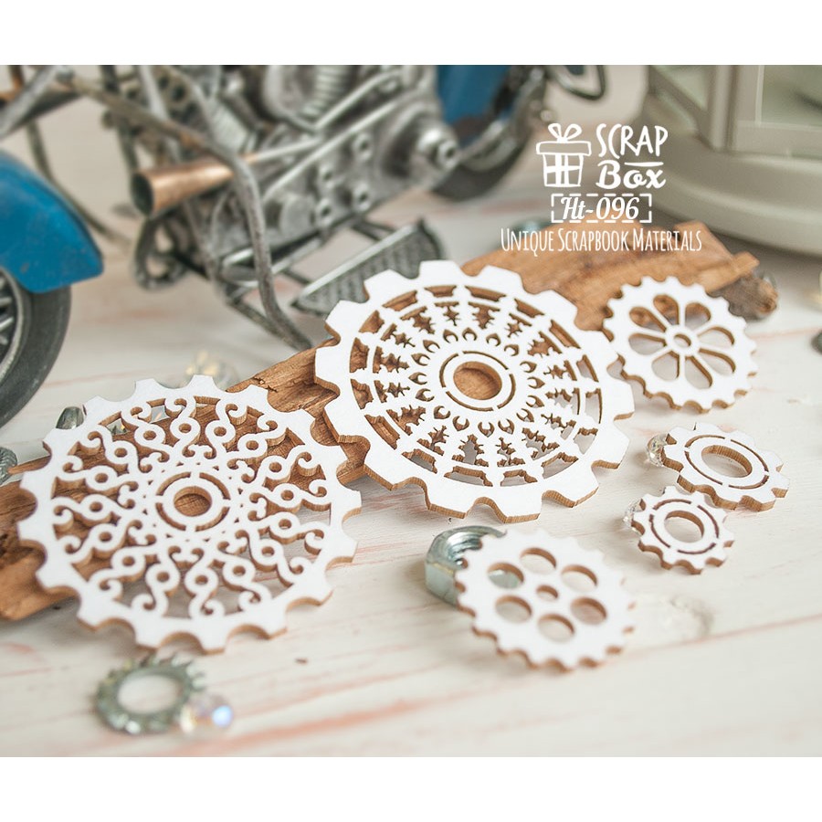 Чіпборд набір шестерень №3, 98 x 87 мм, Ht-096, Scrapbox