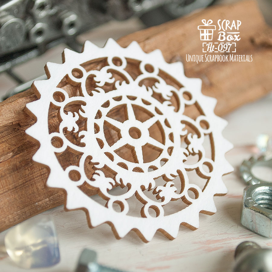 Чіпборд узорная шестерня №5, 50 x 50 мм Ht-097, Scrapbox
