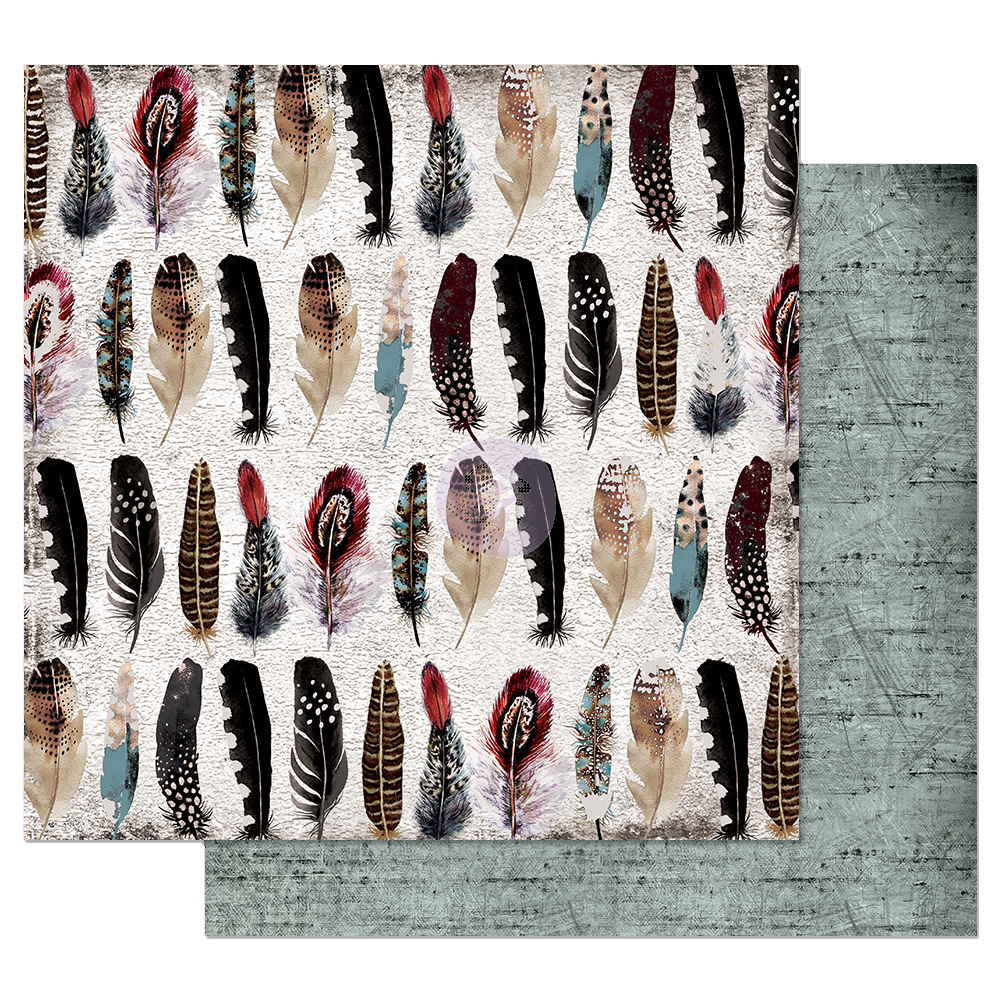 Двусторонняя бумага  Feather collector - Midnight Garden, с фольг.,  30х30 см, Prima
