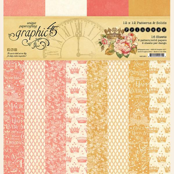 Набор фоновой скрапбумаги Princess 8 листов 30х30 Graphic45