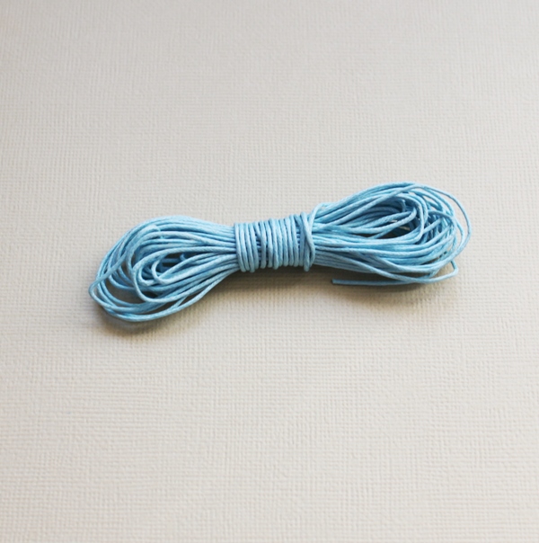 Вощеный шнур голубого цвета 5 м.