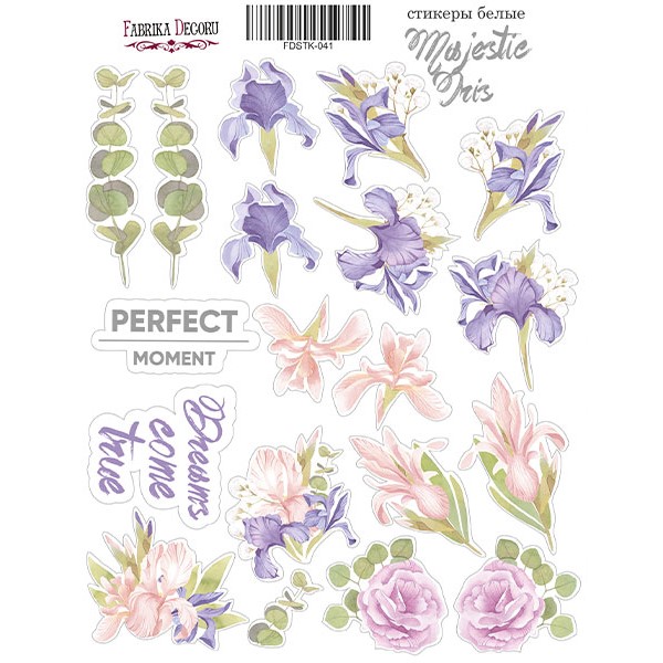 Набір наклейок (стікерів) # 041, Majestic Iris, 21х16 см, Фабрика Декору