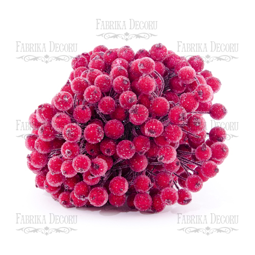 Набор сахарных ягод калины, 20шт, цвет красный, Фабрика Декора