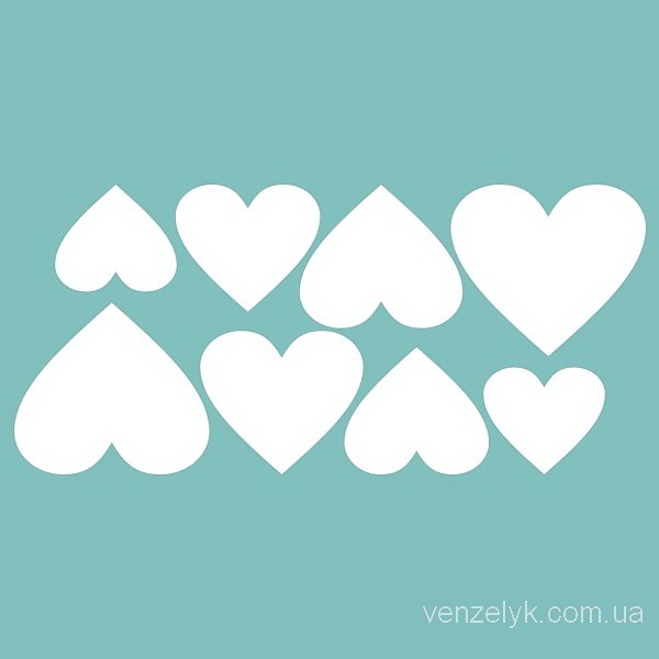 Чіпборд Набір сердечок 05 53 * 115 мм, Вензелік