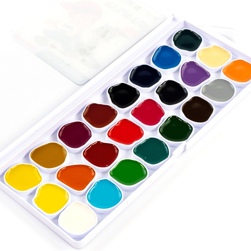 Набір акварельних фарб Cats, 24 кол., б/пензлика, ROSA Kids