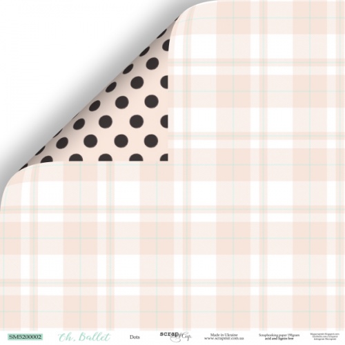 Аркуш двостороннього паперу 30x30 Точки Oh, Ballet Scrapmir
