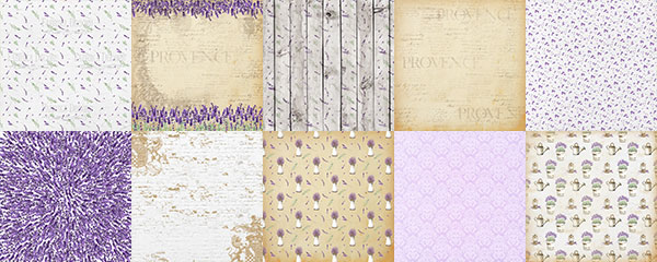Набор скрапбумаги Lavender Provence, 20x20см, 10+1 листов, Фабрика Декору