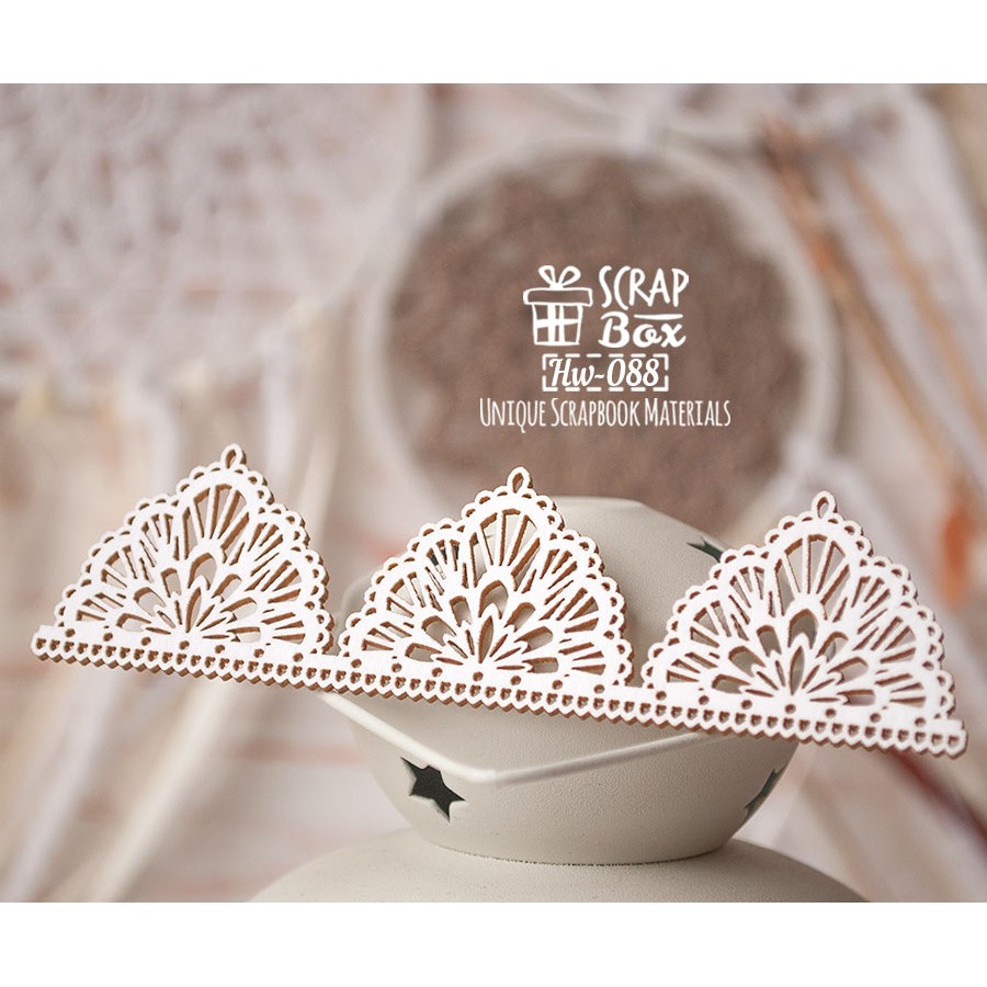 Чипборд бордюр Кружево с углолками Hw-088 , Scrapbox