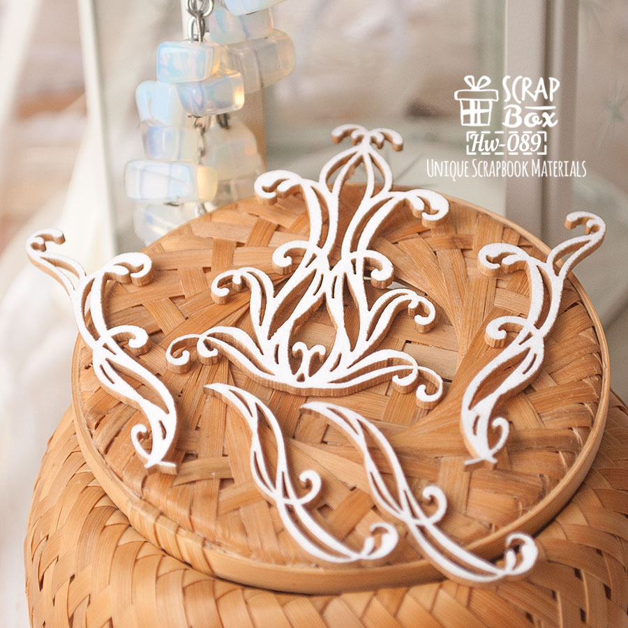 Чіпборд набір бордюрів Завитки Hw-089, Scrapbox