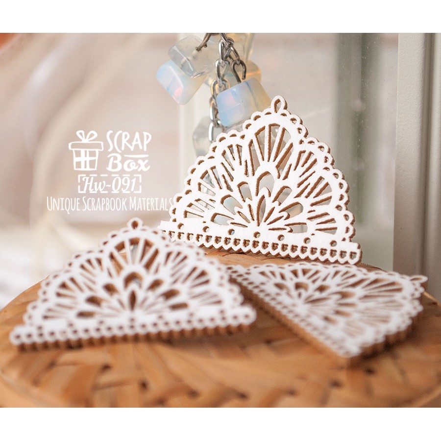 Чипборд 3 шт. Кружево с углолками Hw-091 , Scrapbox