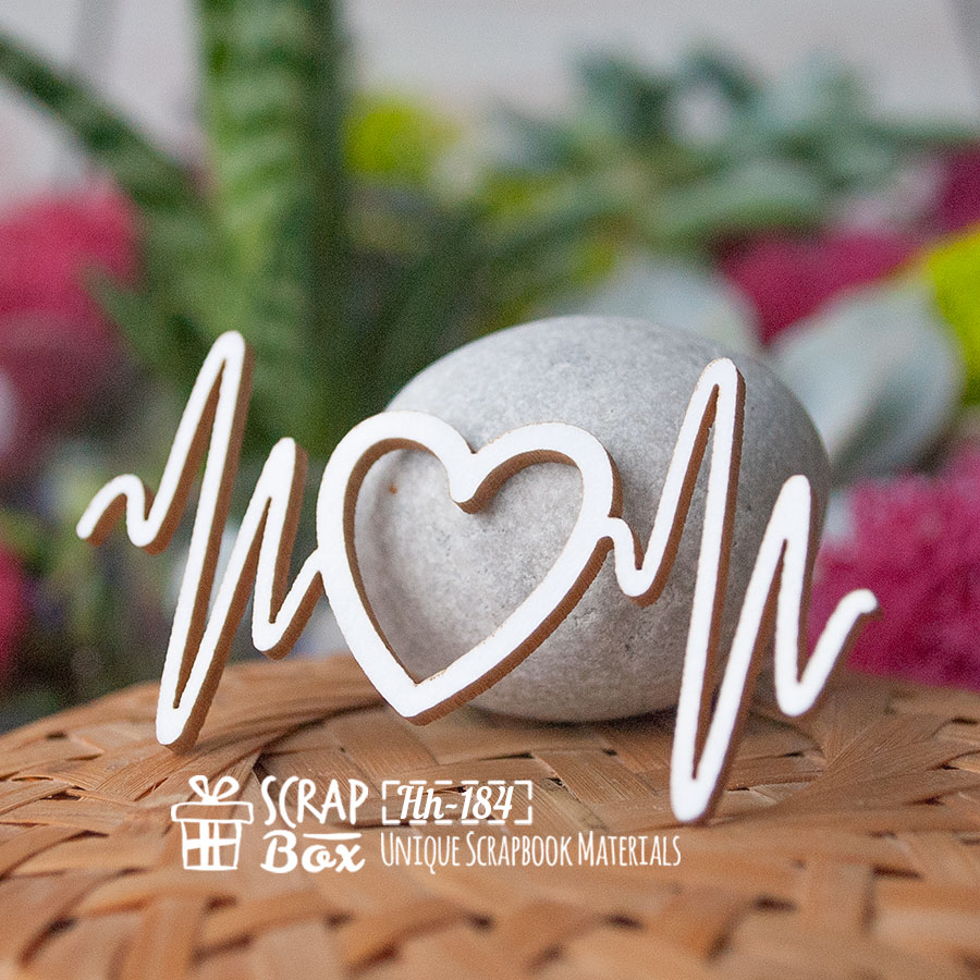 Чіпборд Кардіограма з серцем Hh-184, Scrapbox